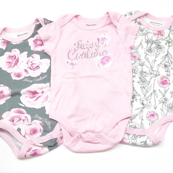 Juicy Couture Other - Juicy Couture floral onesies - set of 3